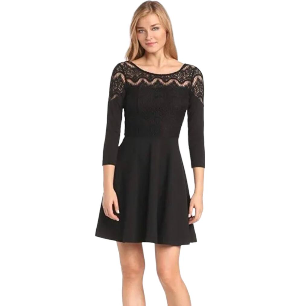 Lilly Pulitzer Remmy Black Lace Fit and Flare Dress